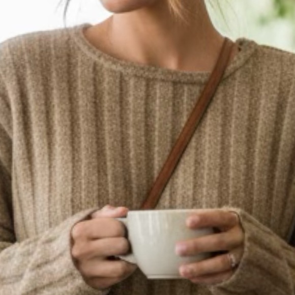 Free the Roses Taupe Ribbed Sweater - Picture 2 of 3